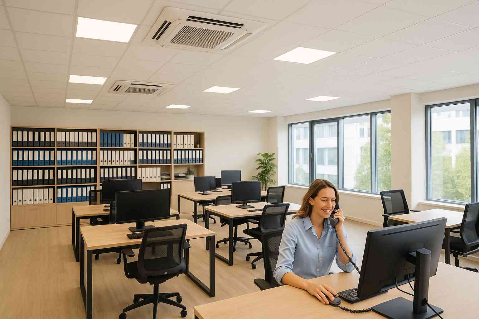 Klimatyzacja kasetonowa w biurze