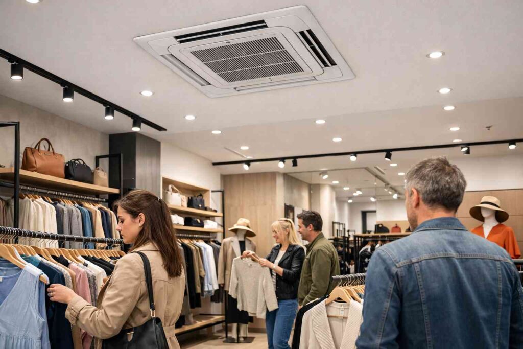 Klimatyzacja w sklepie odzieżowym