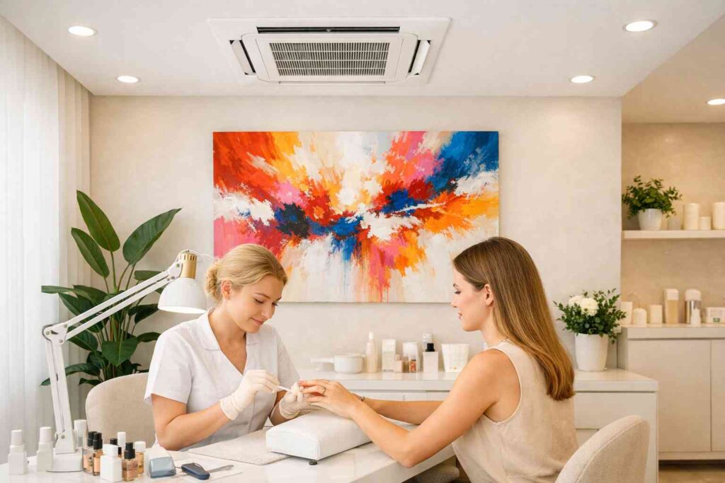 Klimatyzator w salonie kosmetycznym